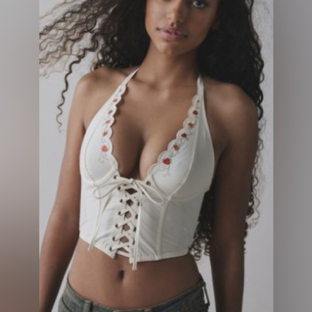 Urban Outfitters Out from under cowgirl Halter Lace-Up Top
Size M